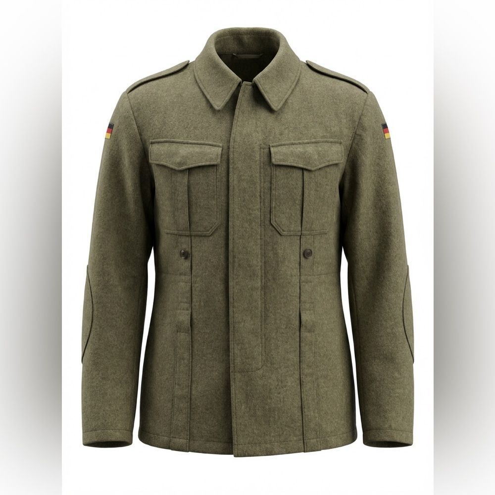 MENS MILITARY SHIRT GREEN WOOL GERMAN DEMOCRATIC REPUBLIC SIZE 4/62